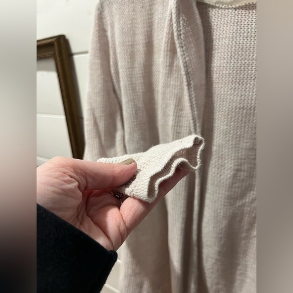 WOOLRICH beige Open front cardigan size S - Picture 8 of 9